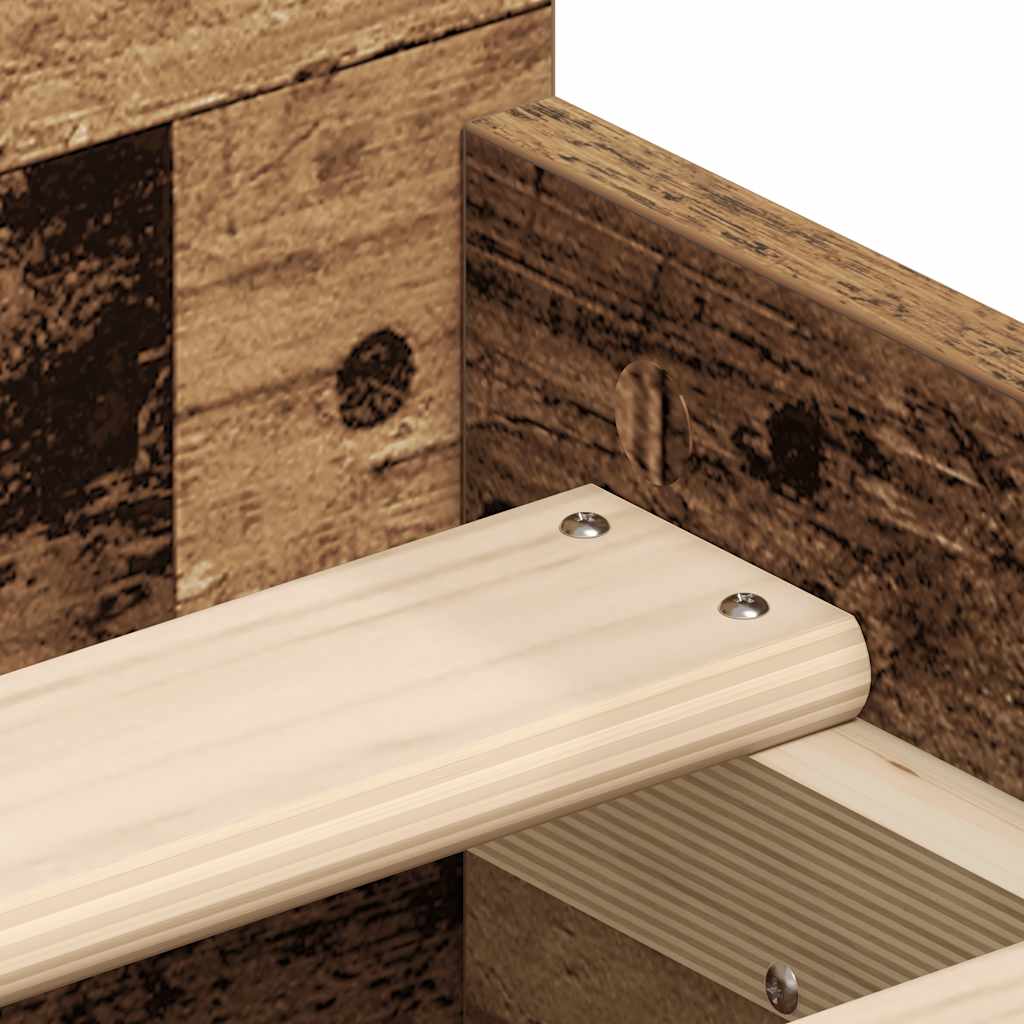 Bed Frame | Old wood | Engineered wood, solid pinewood, plywood | Single