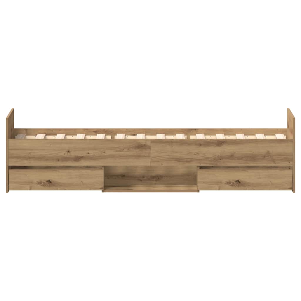 Bed Frame | Artisan oak | Engineered wood, solid pinewood, plywood