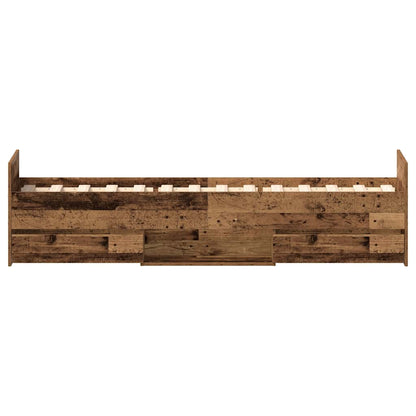 Bed Frame | Old wood | Engineered wood, solid pine wood, plywood | Single