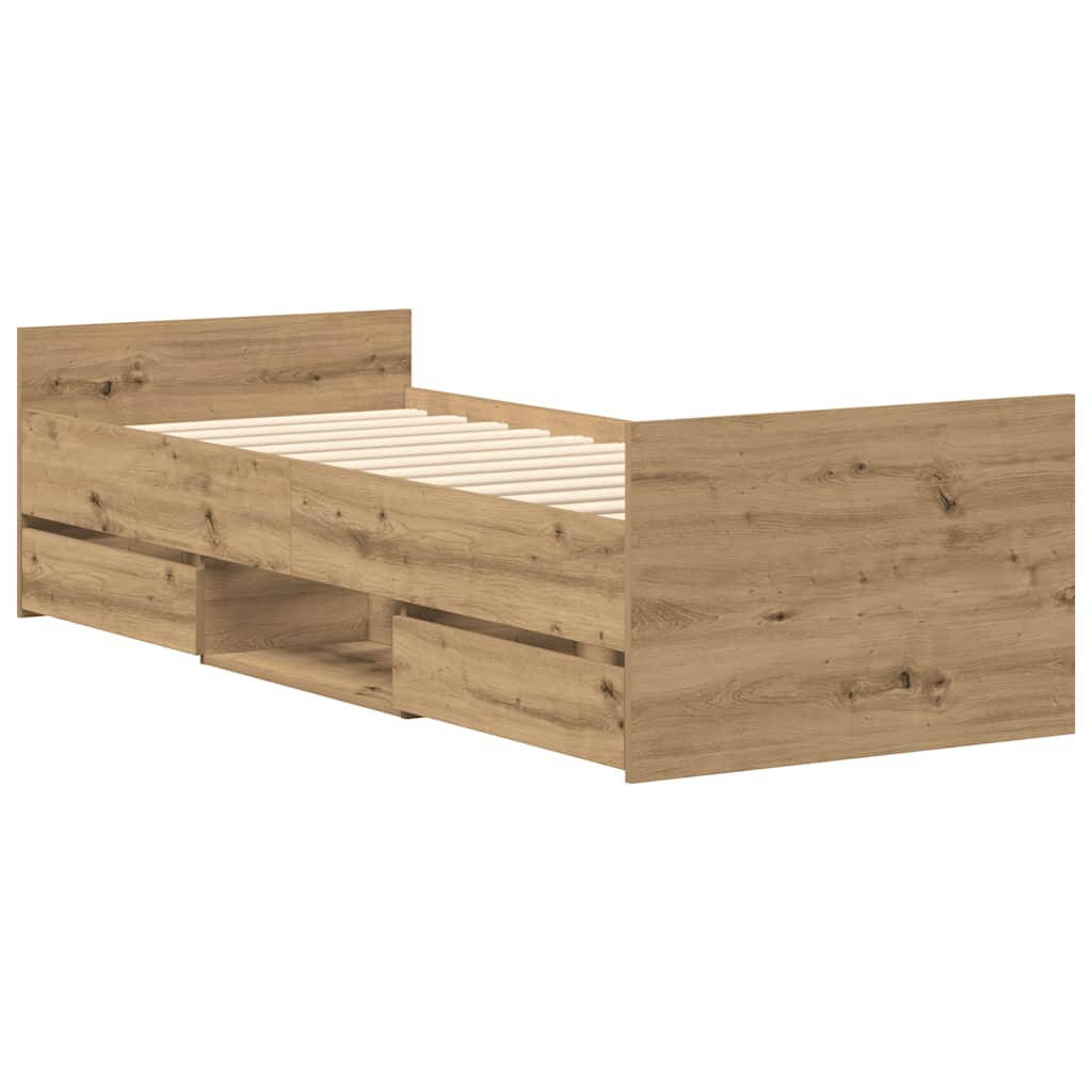 Bed Frame | Artisan Oak | Engineered Wood, Solid Pinewood | Single