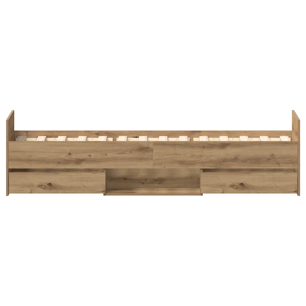 Bed Frame | Artisan Oak | Engineered Wood, Solid Pinewood | Single