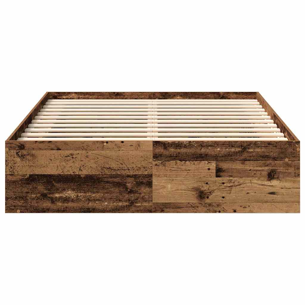 Bed Frame without Mattress Old Wood 120x200cm Engineered Wood