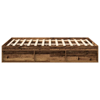 Bed Frame without Mattress Old Wood 120x200cm Engineered Wood