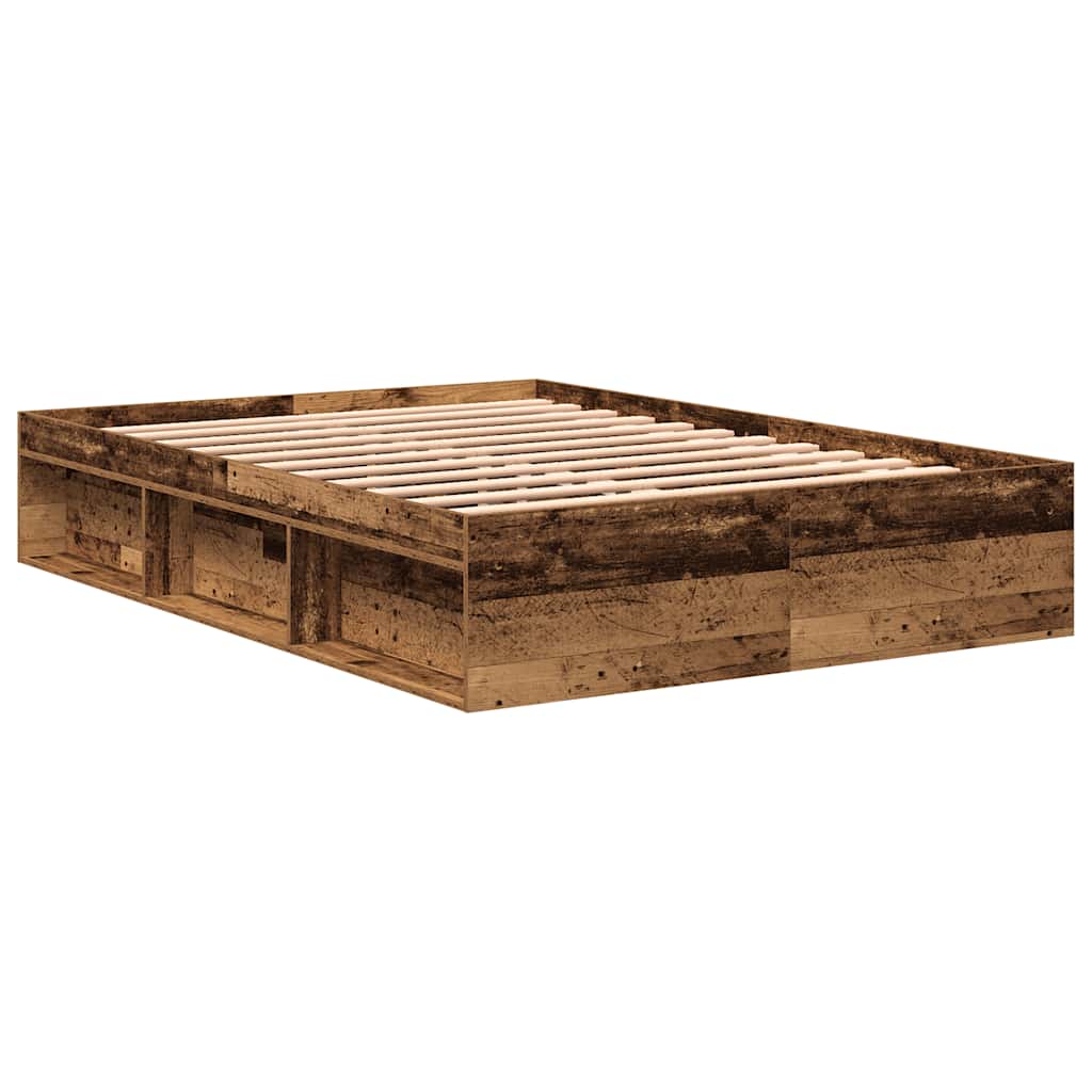 Bed Frame without Mattress Old Wood 140x200cm Engineered Wood
