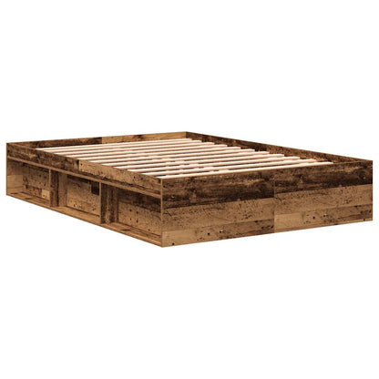 Bed Frame without Mattress Old Wood 140x200cm Engineered Wood