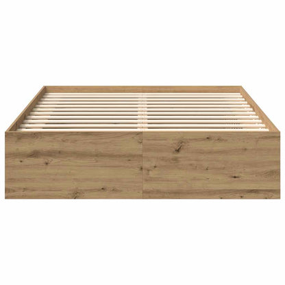 Bed Frame without Mattress Artisan Oak 140x200cm Engineered Wood