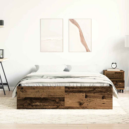 Bed Frame without Mattress Old Wood 160x200cm Engineered Wood
