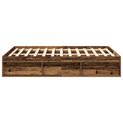 Bed Frame without Mattress Old Wood 160x200cm Engineered Wood