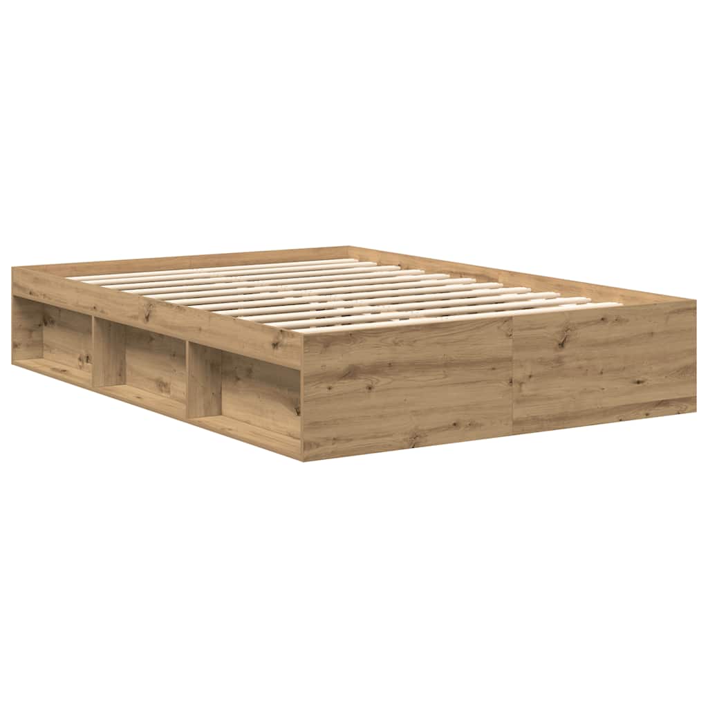 Bed Frame without Mattress Artisan Oak 160x200cm Engineered Wood