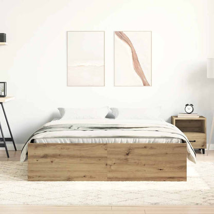 Bed Frame without Mattress Artisan Oak 120x190cm Small Double Engineered Wood