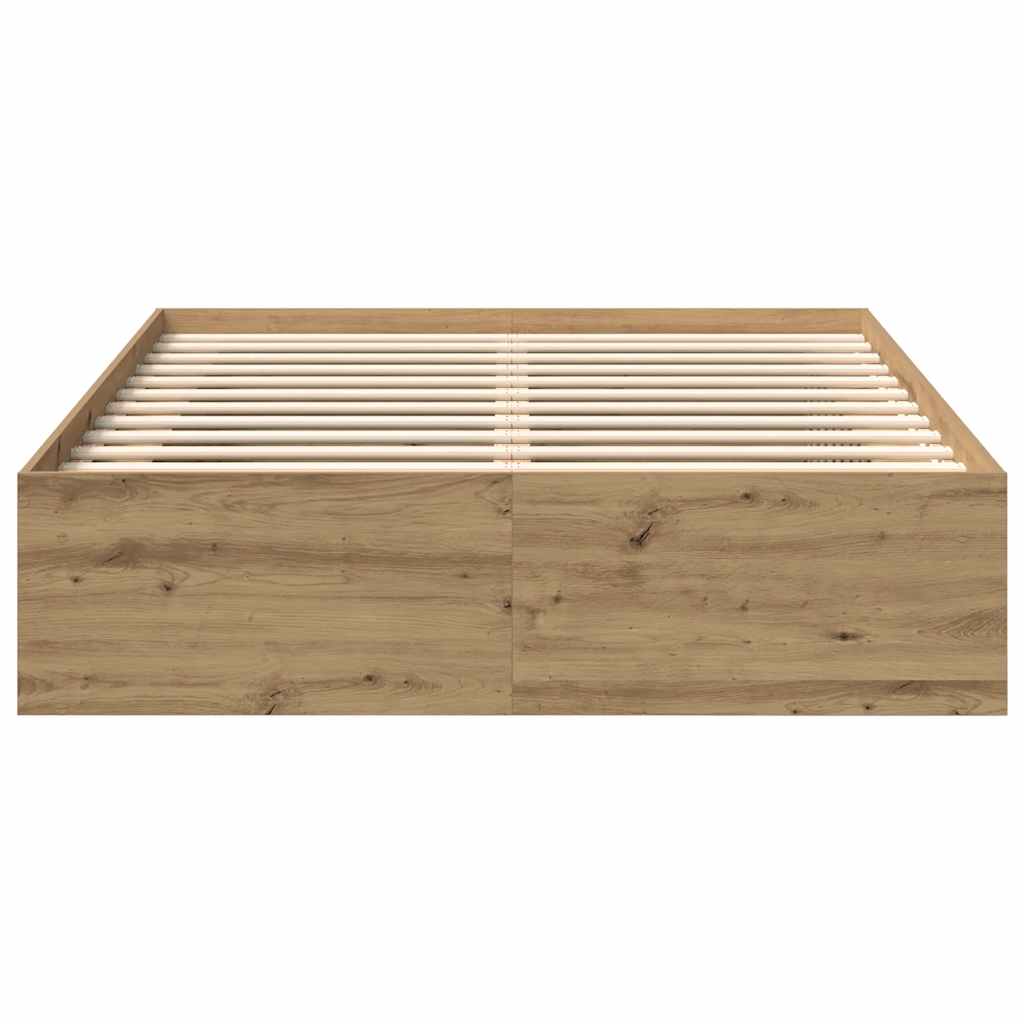 Bed Frame without Mattress Artisan Oak 120x190cm Small Double Engineered Wood