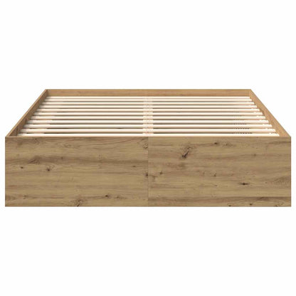 Bed Frame without Mattress Artisan Oak 120x190cm Small Double Engineered Wood