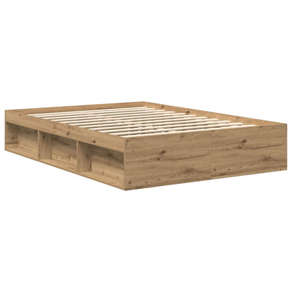 Bed Frame without Mattress Artisan Oak 120x190cm Small Double Engineered Wood