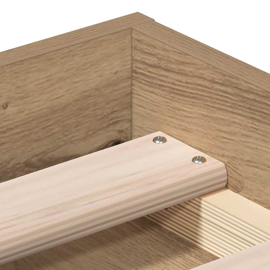 Bed Frame without Mattress Artisan Oak 120x190cm Small Double Engineered Wood