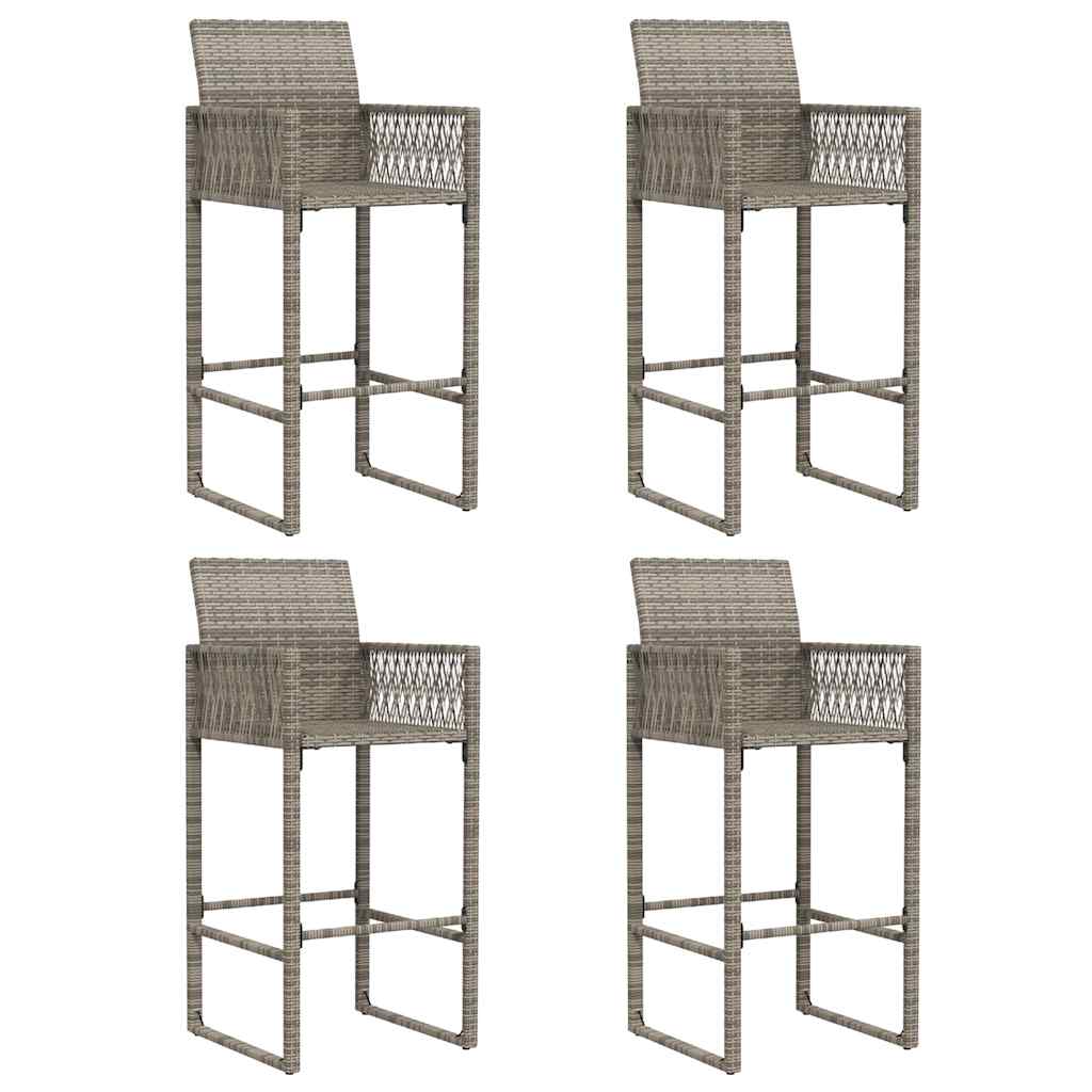 Garden Bar Set | Grey | PE rattan, powder-coated steel, solid acacia wood