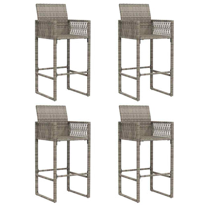 Garden Bar Set | Grey | PE rattan, powder-coated steel, solid acacia wood