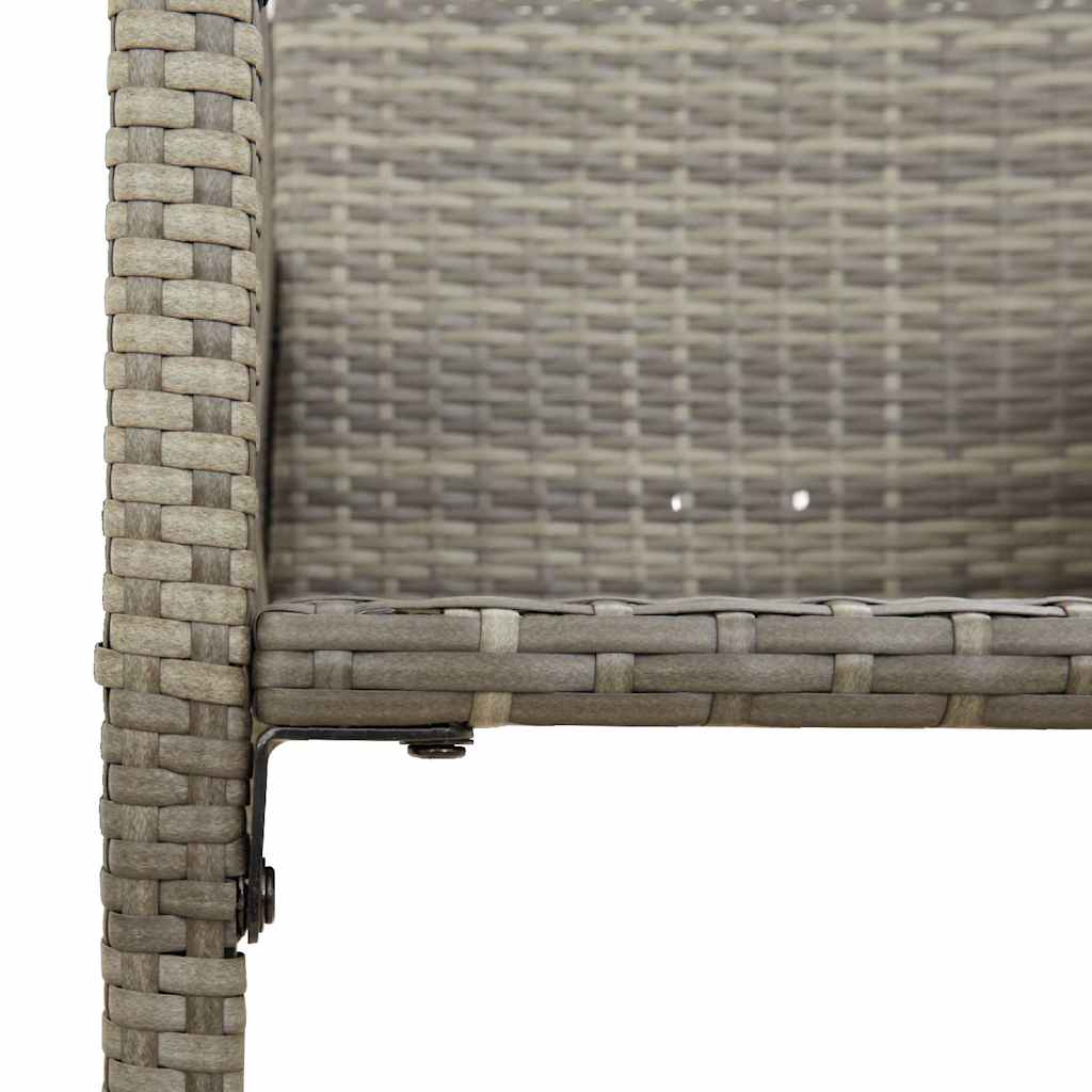 Garden Bar Set | Grey | PE rattan, powder-coated steel, solid acacia wood