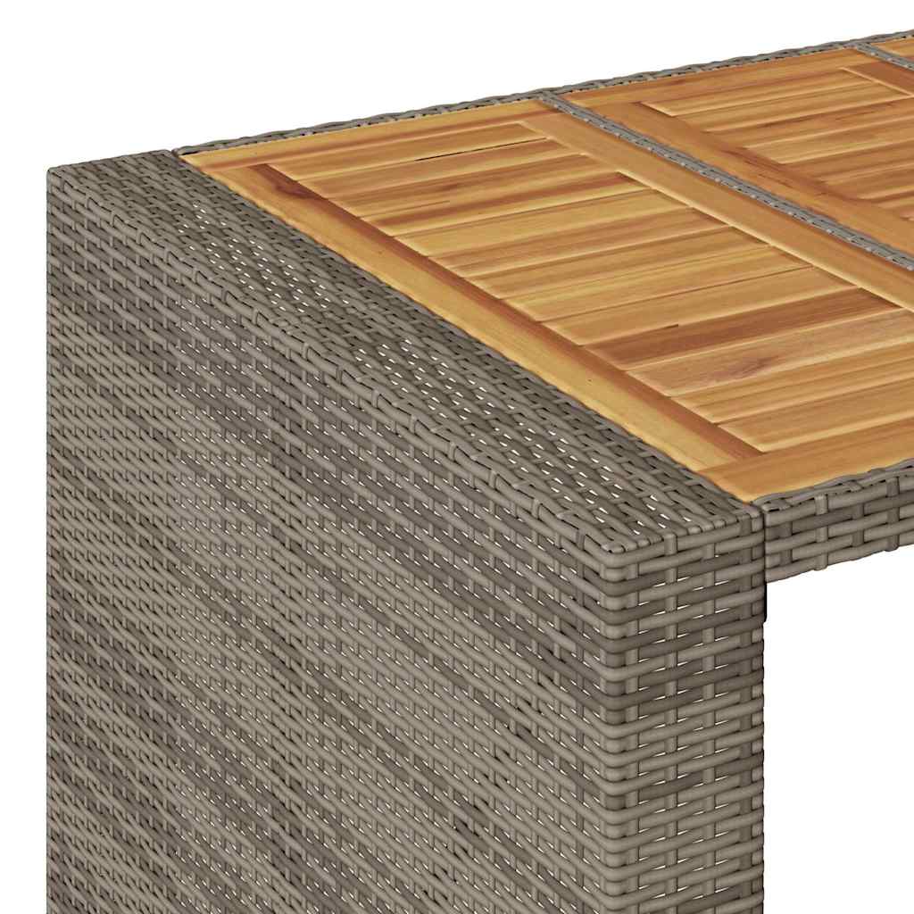 Garden Bar Set | Grey | PE rattan, powder-coated steel, solid acacia wood