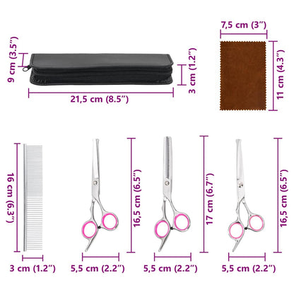 4 Piece Dog Grooming Scissors Set Stainless Steel