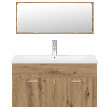 3 Piece Bathroom Furniture Set Artisan Oak Engineered Wood