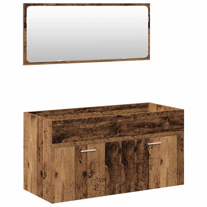 4 Piece Bathroom Furniture Set Old Wood Engineered Wood