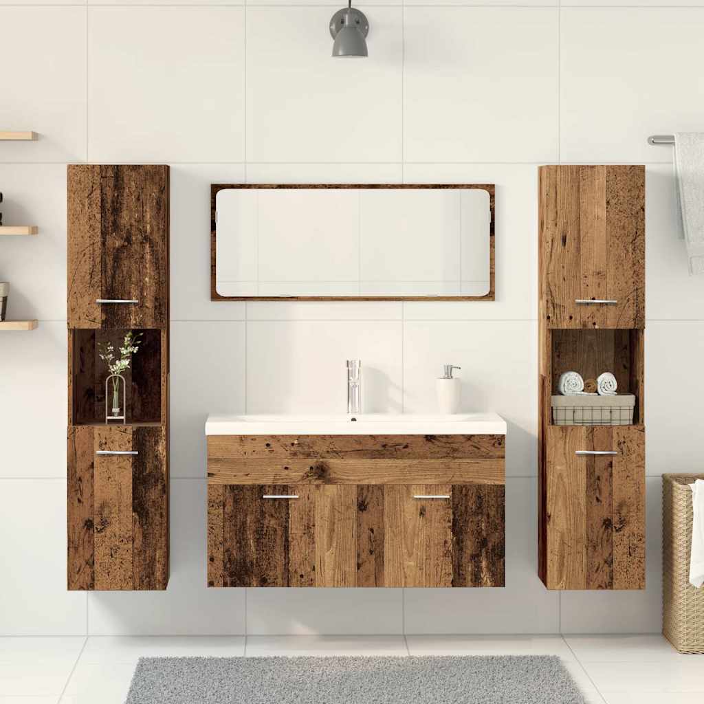 5 Piece Bathroom Furniture Set Old Wood Engineered Wood