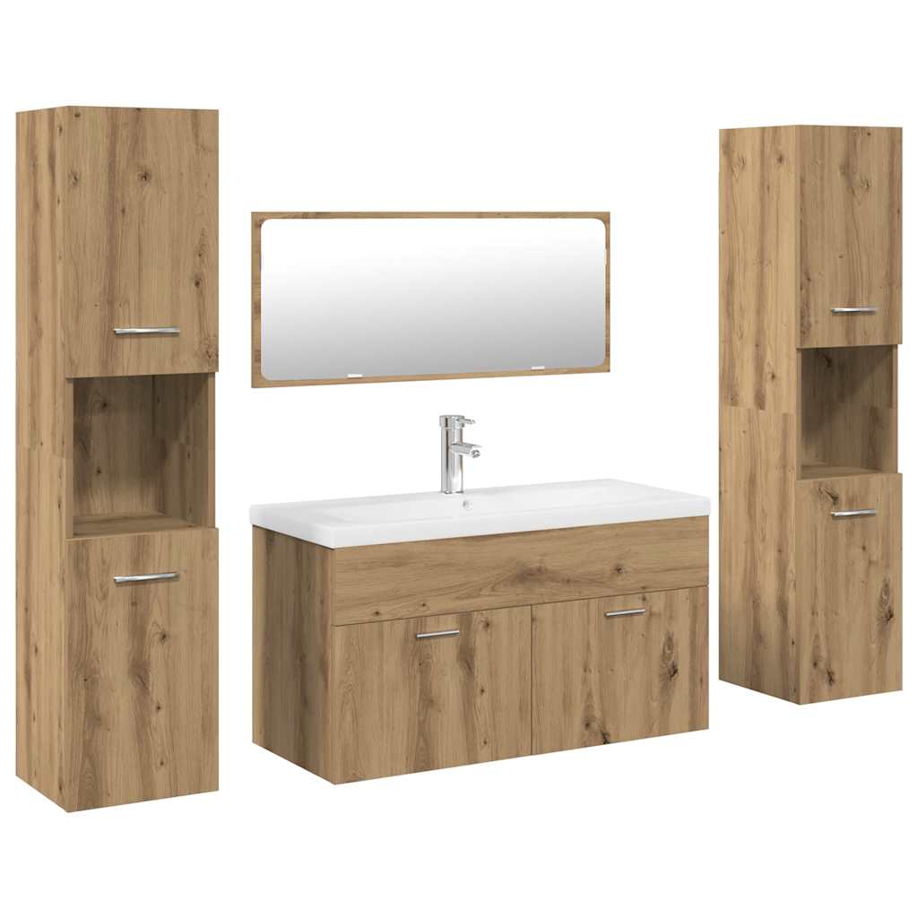 5 Piece Bathroom Furniture Set Artisan Oak Engineered Wood