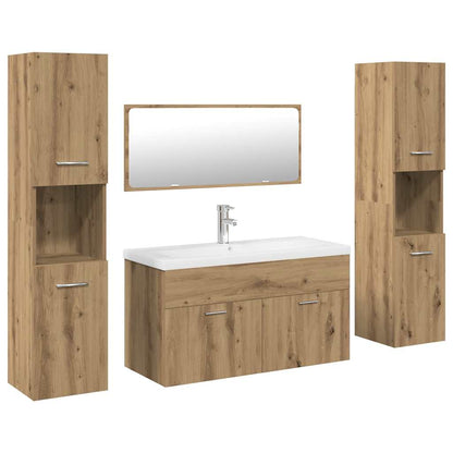 5 Piece Bathroom Furniture Set Artisan Oak Engineered Wood