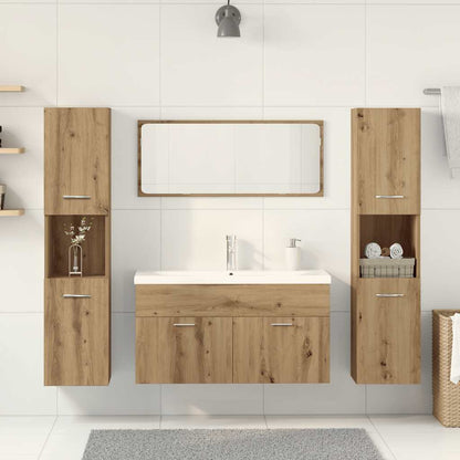 5 Piece Bathroom Furniture Set Artisan Oak Engineered Wood