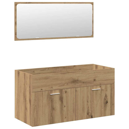 5 Piece Bathroom Furniture Set Artisan Oak Engineered Wood