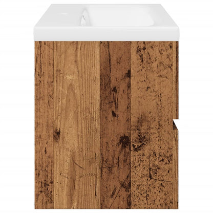 Sink Cabinet with Built-in Basin Old Wood