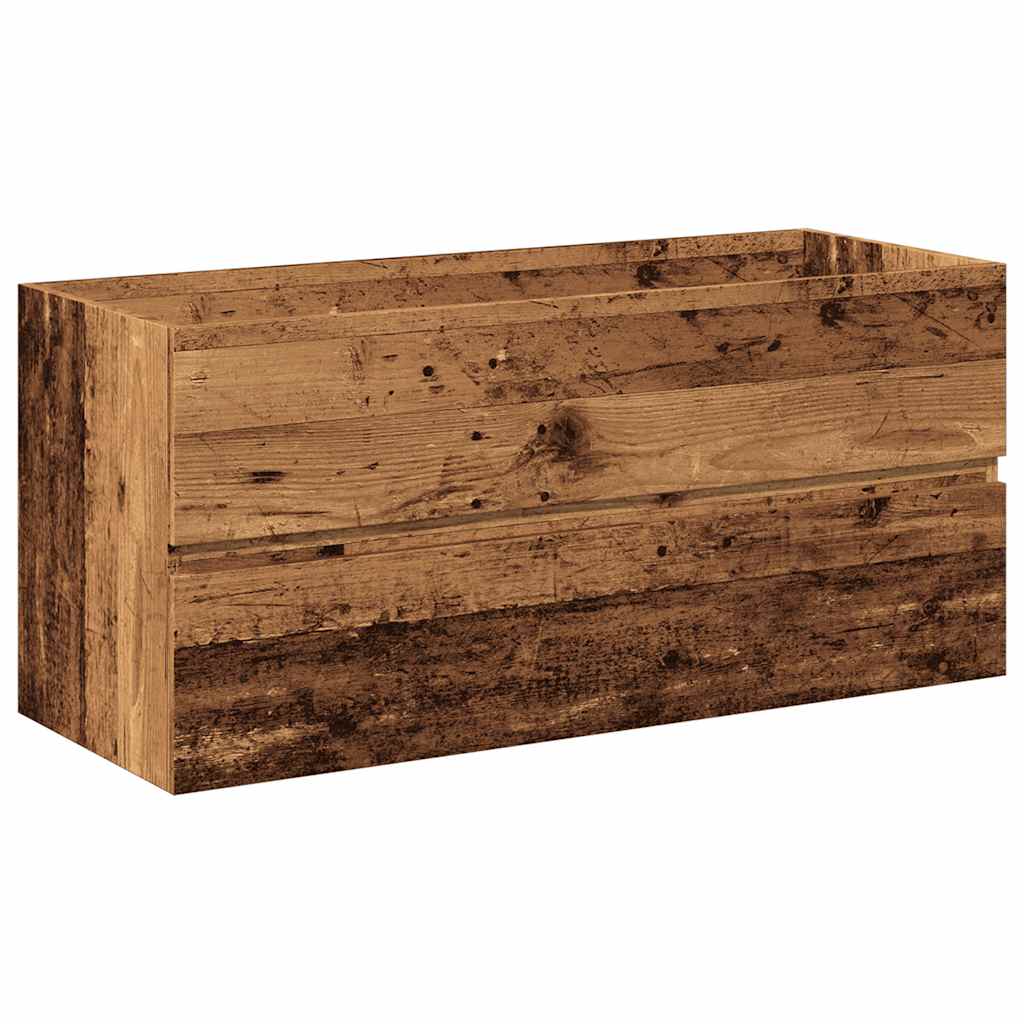 Sink Cabinet with Built-in Basin Old Wood