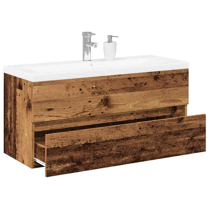 Sink Cabinet with Built-in Basin Old Wood