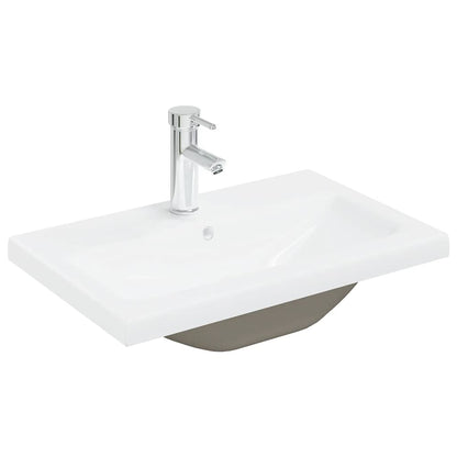 Sink Cabinet with Built-in Basin and Faucet Old Wood