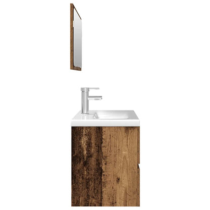 Bathroom Furniture Set | Old wood, White | Engineered wood, Ceramic