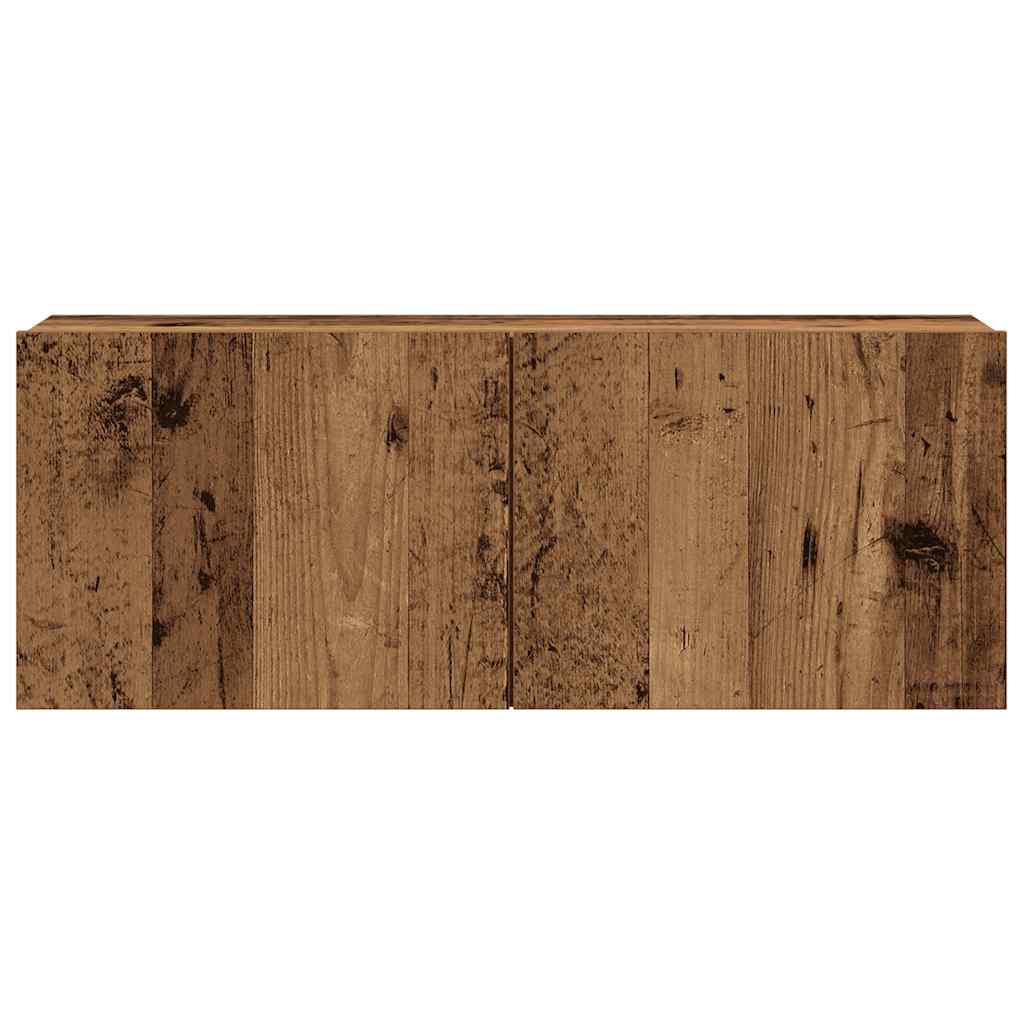 4 Piece Wall-mounted TV Cabinet Set Old Wood Engineered Wood