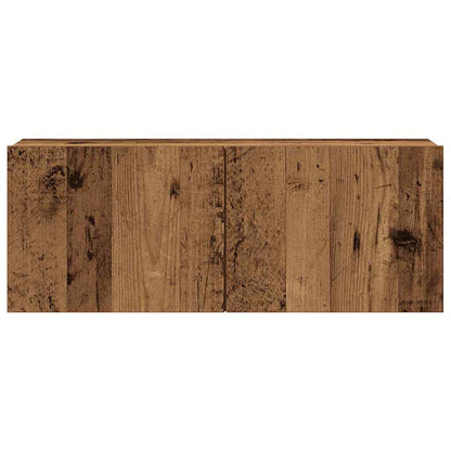 4 Piece Wall-mounted TV Cabinet Set Old Wood Engineered Wood
