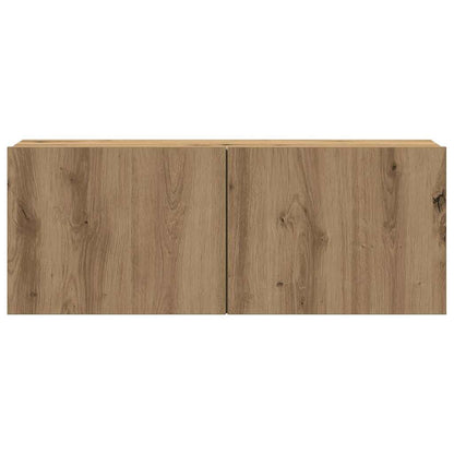 4 Piece Wall-mounted TV Cabinet Set Artisan Oak Engineered Wood