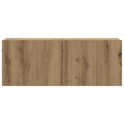 4 Piece Wall-mounted TV Cabinet Set Artisan Oak Engineered Wood