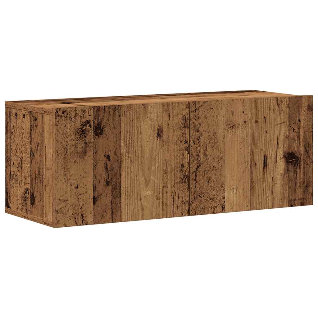 8 Piece Wall-mounted TV Cabinet Set Old Wood Engineered Wood