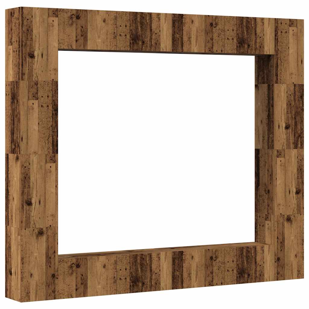 8 Piece Wall-mounted TV Cabinet Set Old Wood Engineered Wood
