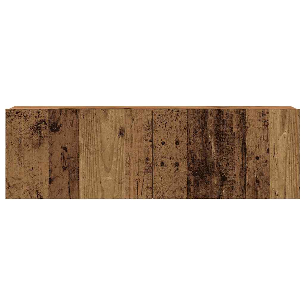 8 Piece Wall-mounted TV Cabinet Set Old Wood Engineered Wood