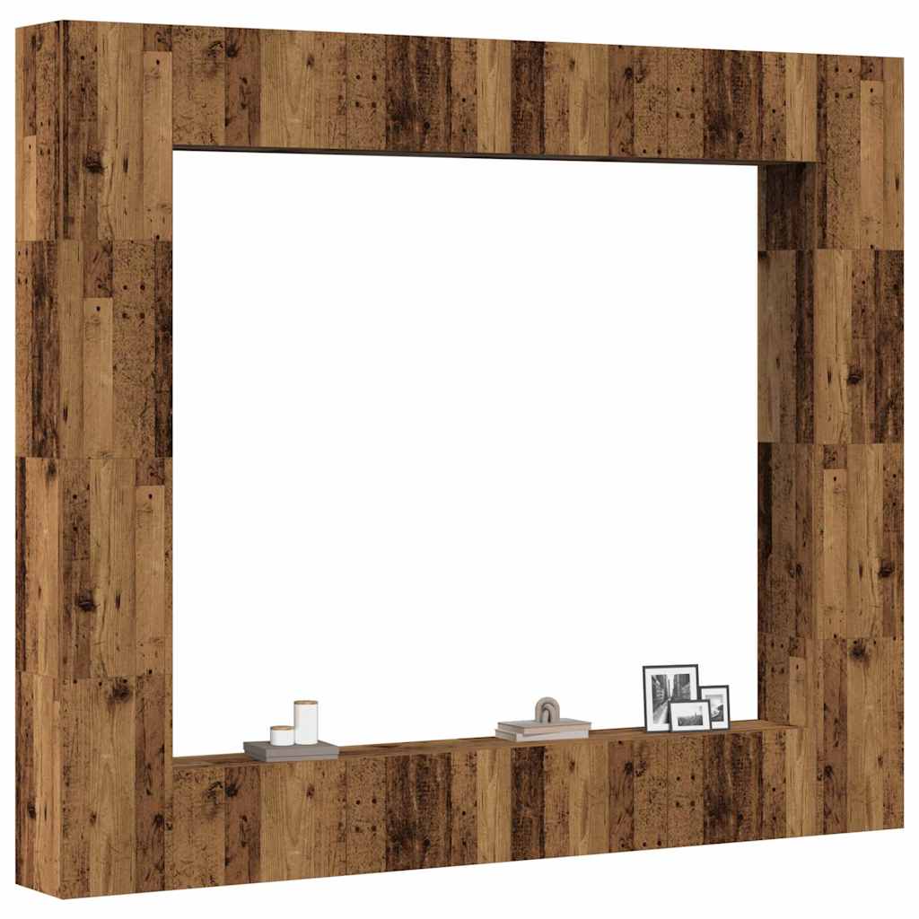 8 Piece Wall-mounted TV Cabinet Set Old Wood Engineered Wood