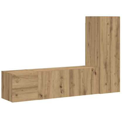 3 Piece Wall-mounted TV Cabinet Set Artisan Oak Engineered Wood