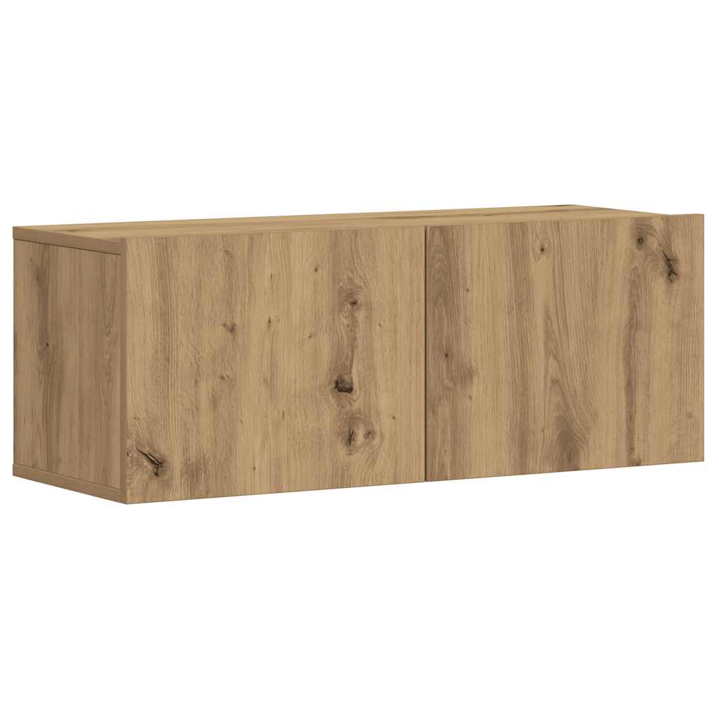 3 Piece Wall-mounted TV Cabinet Set Artisan Oak Engineered Wood