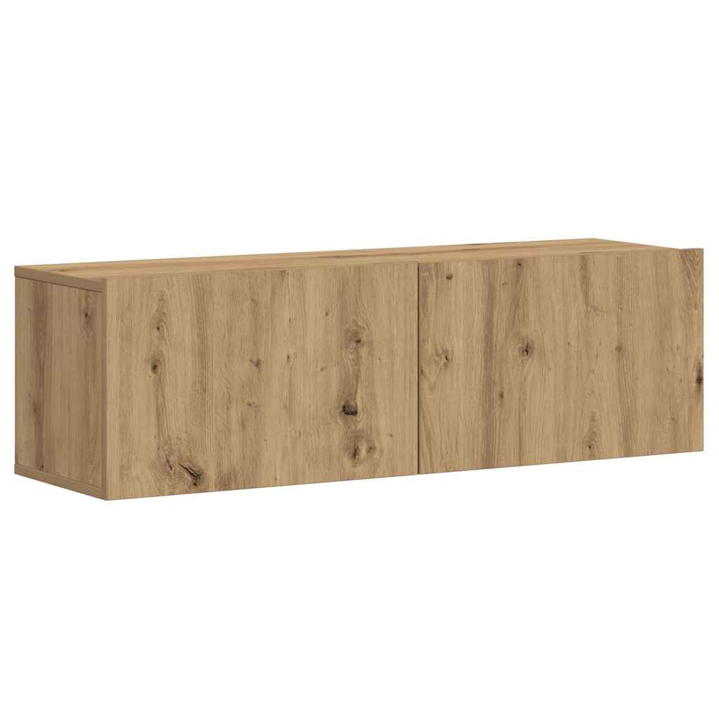 Wall Mounted TV cabinets 3 pcs Artisan Oak Engineered Wood