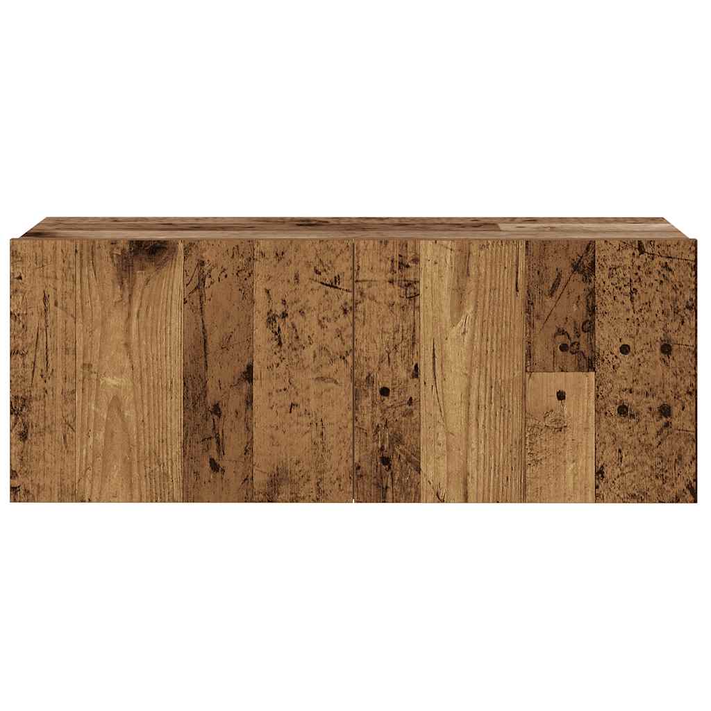 3 Piece Wall-mounted TV Cabinet Set Old Wood Engineered Wood
