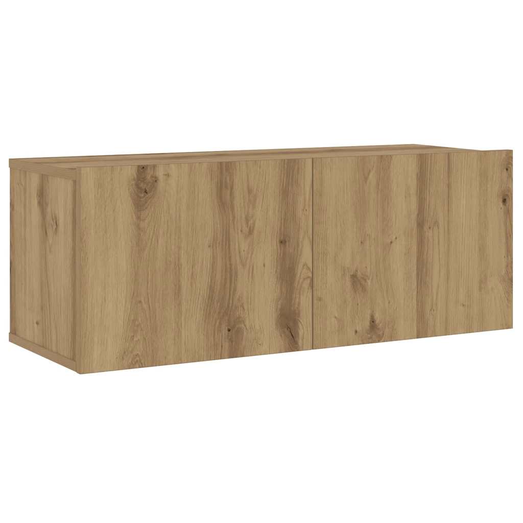 3 Piece Wall-mounted TV Cabinet Set Artisan Oak Engineered Wood