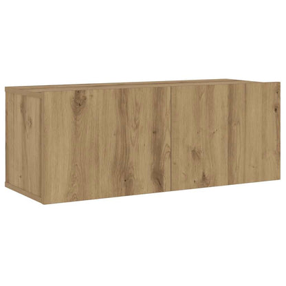 3 Piece Wall-mounted TV Cabinet Set Artisan Oak Engineered Wood