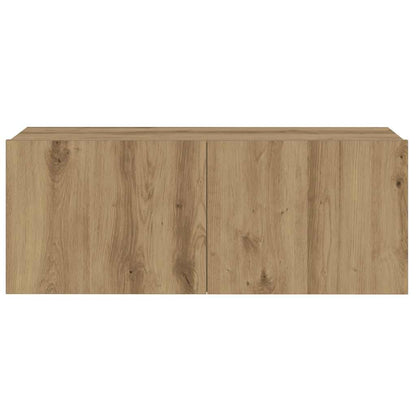 3 Piece Wall-mounted TV Cabinet Set Artisan Oak Engineered Wood